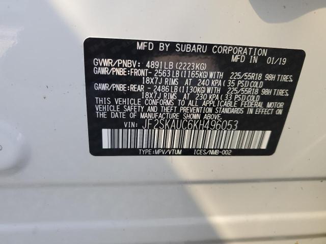 Photo 9 VIN: JF2SKAUC6KH496053 - SUBARU FORESTER L 