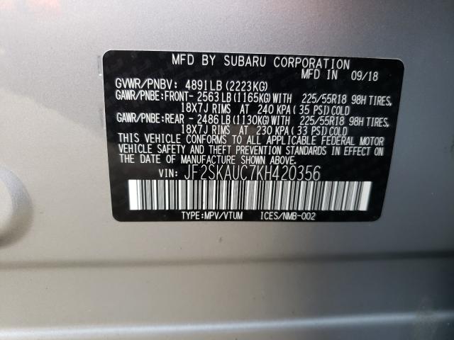 Photo 9 VIN: JF2SKAUC7KH420356 - SUBARU FORESTER L 