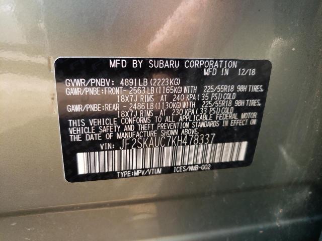 Photo 12 VIN: JF2SKAUC7KH478337 - SUBARU FORESTER 