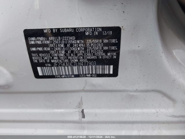 Photo 8 VIN: JF2SKAUC7LH477903 - SUBARU FORESTER 