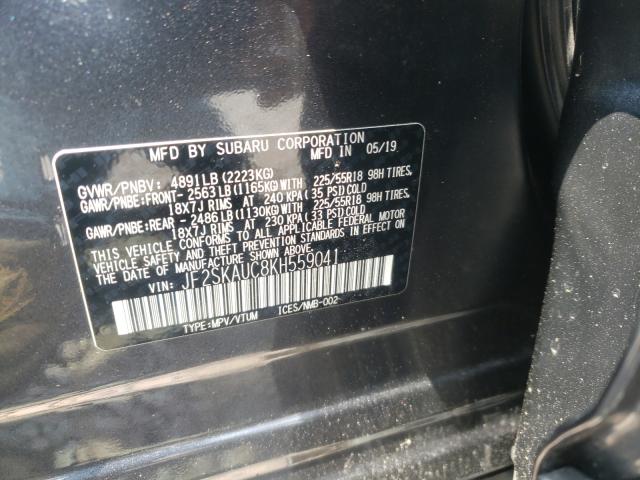 Photo 9 VIN: JF2SKAUC8KH559041 - SUBARU FORESTER 