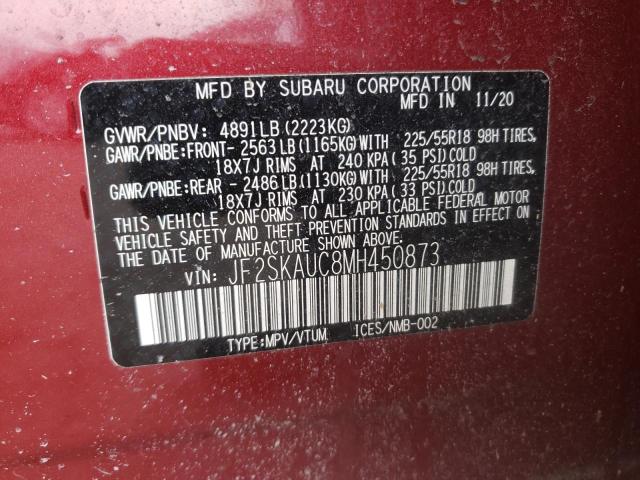 Photo 9 VIN: JF2SKAUC8MH450873 - SUBARU FORESTER L 