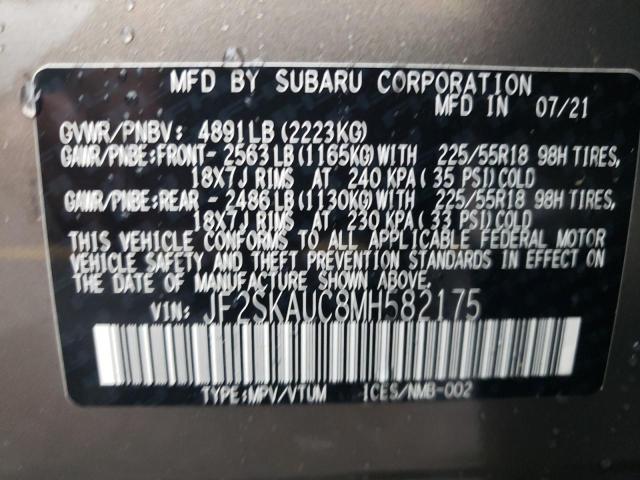 Photo 9 VIN: JF2SKAUC8MH582175 - SUBARU FORESTER L 