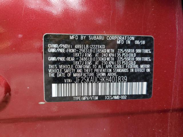 Photo 12 VIN: JF2SKAUC9KH401839 - SUBARU FORESTER L 