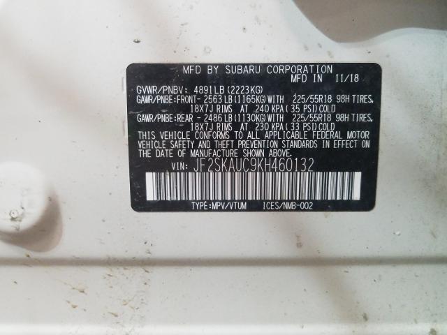 Photo 9 VIN: JF2SKAUC9KH460132 - SUBARU FORESTER L 