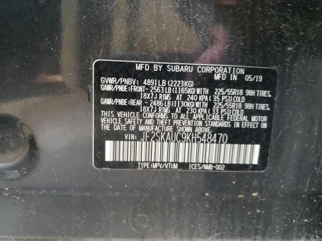 Photo 9 VIN: JF2SKAUC9KH548470 - SUBARU FORESTER L 