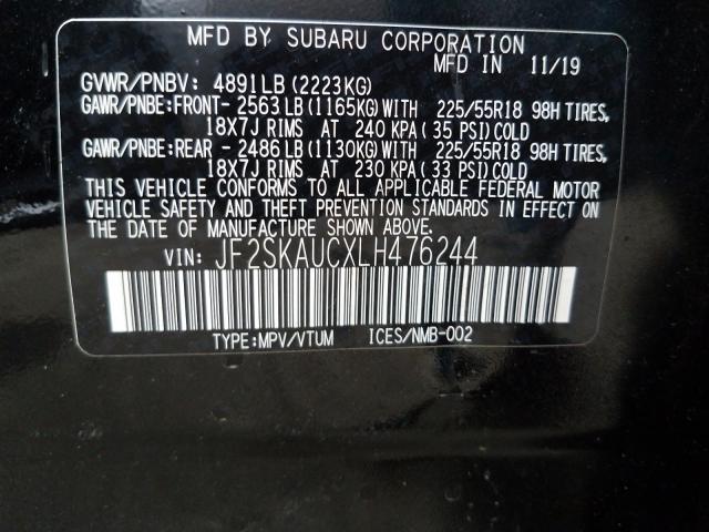 Photo 9 VIN: JF2SKAUCXLH476244 - SUBARU FORESTER 