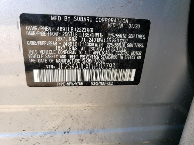 Photo 12 VIN: JF2SKAUCXLH502793 - SUBARU FORESTER L 