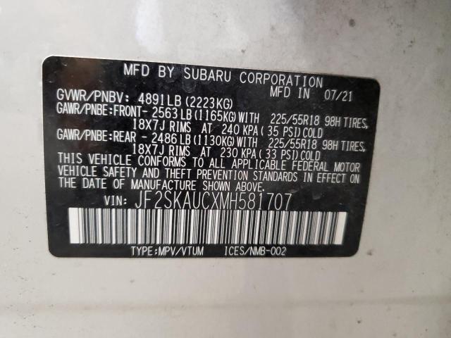 Photo 12 VIN: JF2SKAUCXMH581707 - SUBARU FORESTER L 