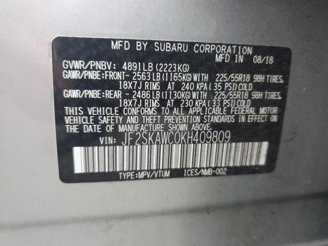 Photo 12 VIN: JF2SKAWC0KH409809 - SUBARU FORESTER T 