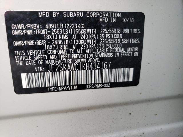 Photo 9 VIN: JF2SKAWC1KH434167 - SUBARU FORESTER T 