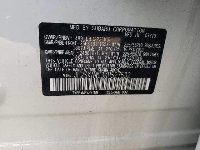 Photo 9 VIN: JF2SKAWC3KH527532 - SUBARU FORESTER T 