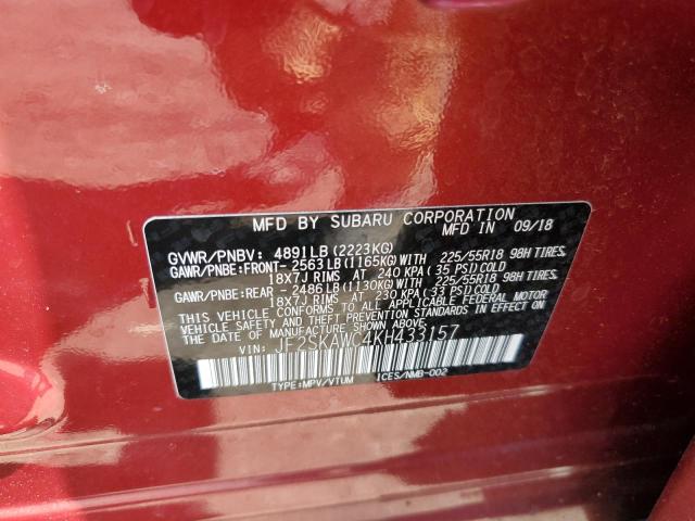 Photo 11 VIN: JF2SKAWC4KH433157 - SUBARU FORESTER 