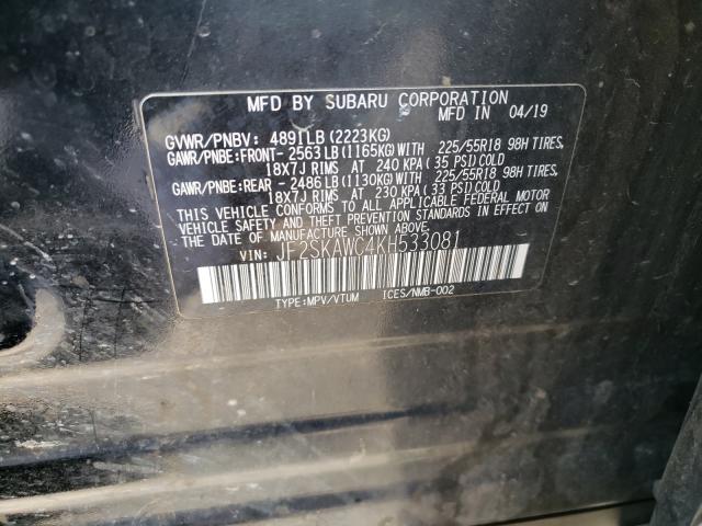 Photo 9 VIN: JF2SKAWC4KH533081 - SUBARU FORESTER T 