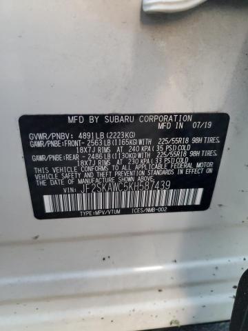 Photo 13 VIN: JF2SKAWC5KH587439 - SUBARU FORESTER T 