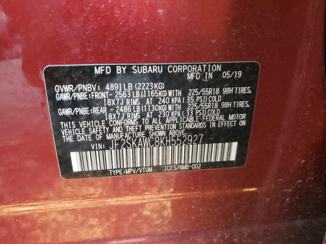 Photo 12 VIN: JF2SKAWC8KH552927 - SUBARU FORESTER T 