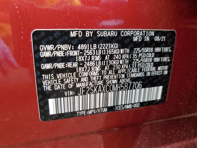 Photo 9 VIN: JF2SKAXC0MH587706 - SUBARU FORESTER T 