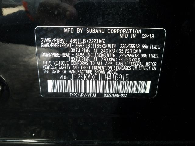 Photo 9 VIN: JF2SKAXC1LH416915 - SUBARU FORESTER 