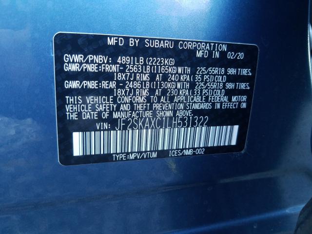 Photo 9 VIN: JF2SKAXC1LH531322 - SUBARU FORESTER T 