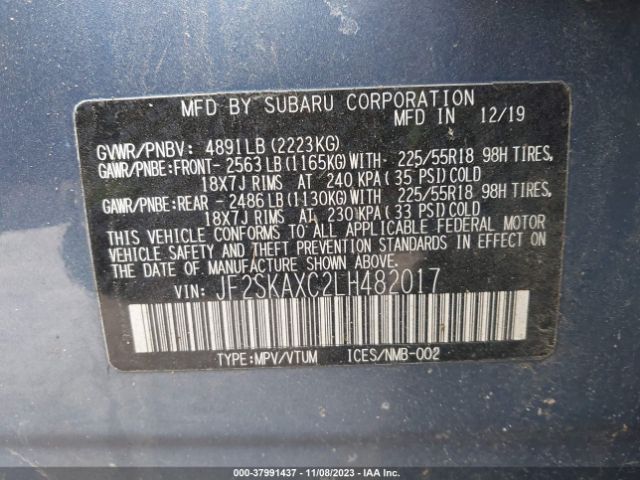 Photo 8 VIN: JF2SKAXC2LH482017 - SUBARU FORESTER 