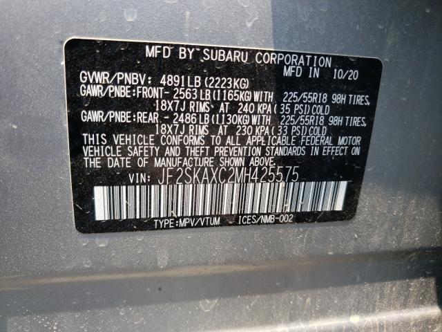 Photo 9 VIN: JF2SKAXC2MH425575 - SUBARU FORESTER 