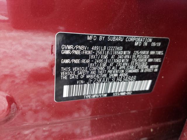 Photo 9 VIN: JF2SKAXC3LH434848 - SUBARU FORESTER T 