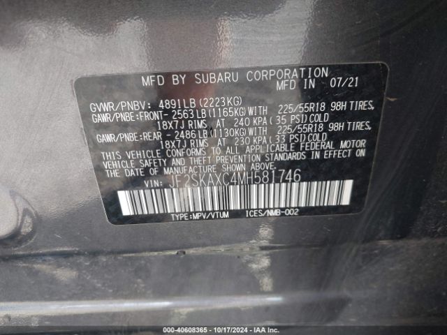 Photo 8 VIN: JF2SKAXC4MH581746 - SUBARU FORESTER 