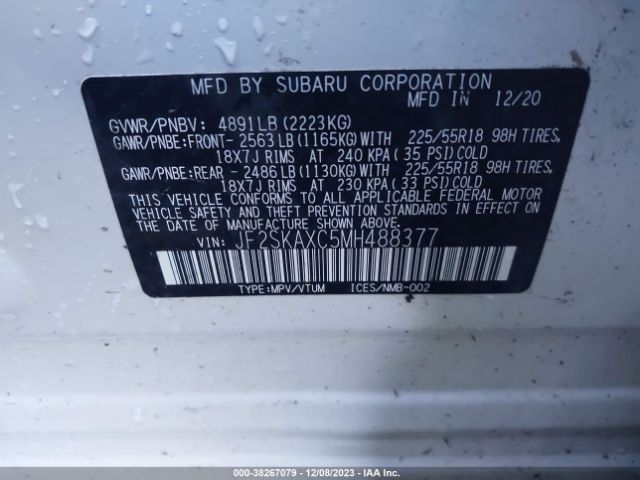 Photo 8 VIN: JF2SKAXC5MH488377 - SUBARU FORESTER 