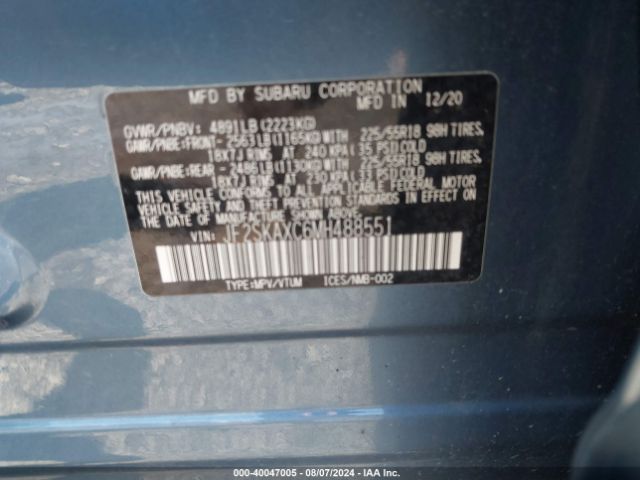 Photo 8 VIN: JF2SKAXC6MH488551 - SUBARU FORESTER 