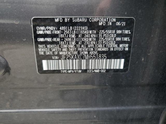 Photo 11 VIN: JF2SKAXC7MH551835 - SUBARU FORESTER T 