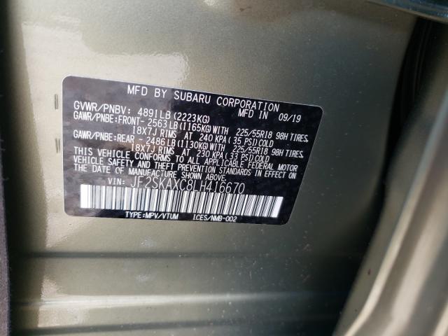 Photo 9 VIN: JF2SKAXC8LH416670 - SUBARU FORESTER T 