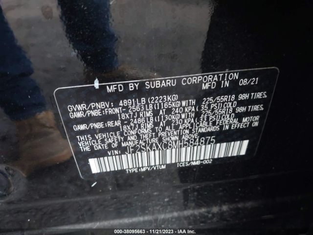 Photo 8 VIN: JF2SKAXC8MH584875 - SUBARU FORESTER 