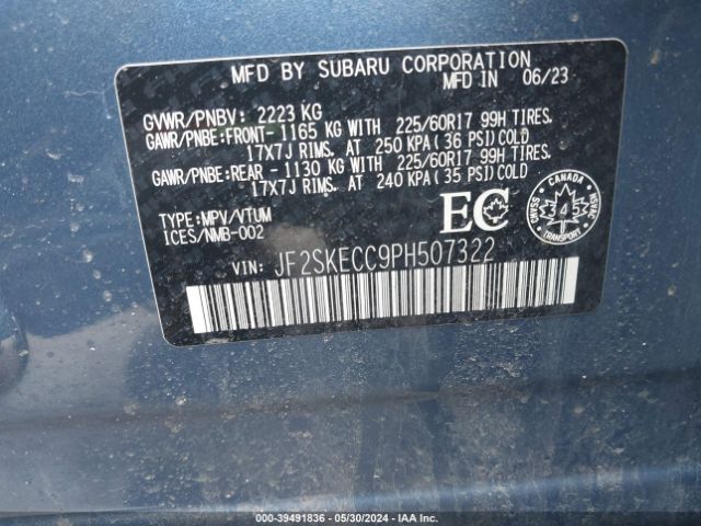 Photo 8 VIN: JF2SKECC9PH507322 - SUBARU FORESTER 