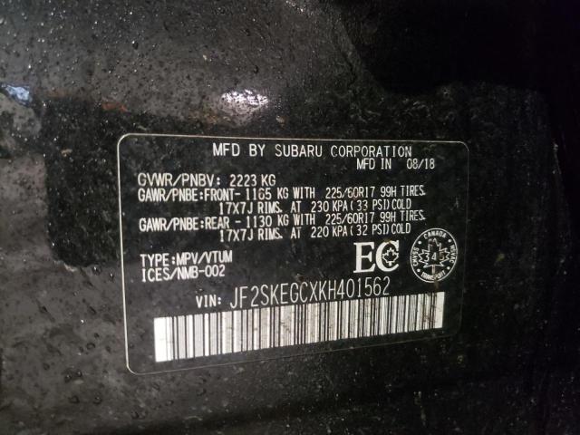 Photo 9 VIN: JF2SKEGCXKH401562 - SUBARU FORESTER P 