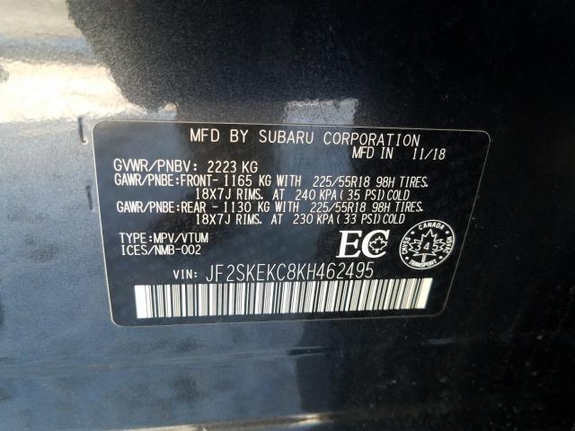 Photo 9 VIN: JF2SKEKC8KH462495 - SUBARU FORESTER S 