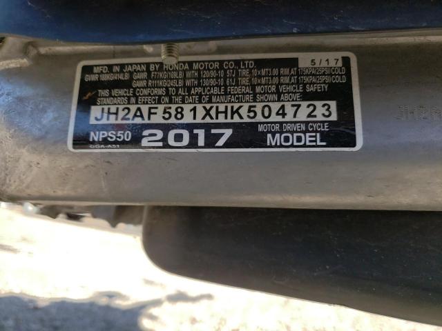 Photo 9 VIN: JH2AF581XHK504723 - HONDA NPS50 