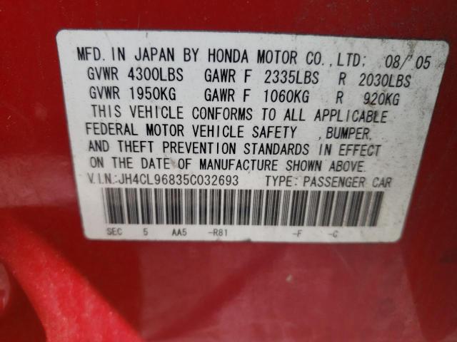 Photo 12 VIN: JH4CL96835C032693 - ACURA TSX 