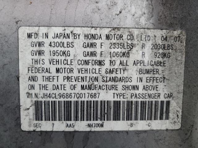 Photo 11 VIN: JH4CL96867C017687 - ACURA TSX 