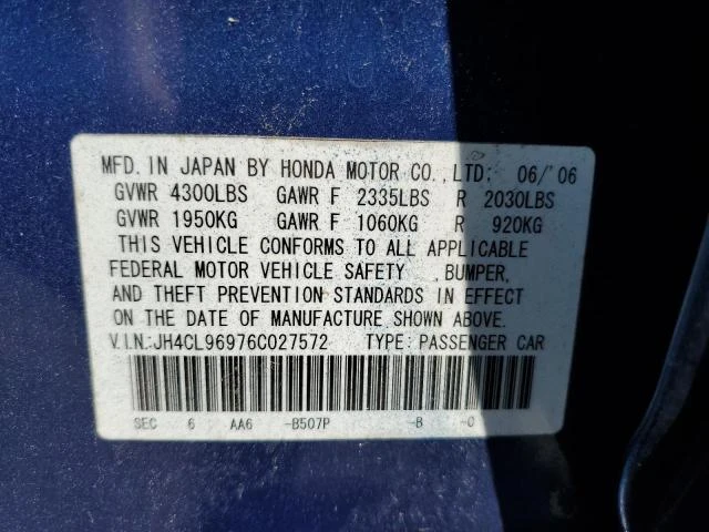 Photo 12 VIN: JH4CL96976C027572 - ACURA TSX 