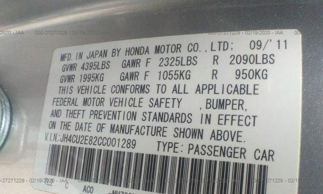 Photo 8 VIN: JH4CU2E82CC001289 - ACURA TSX 