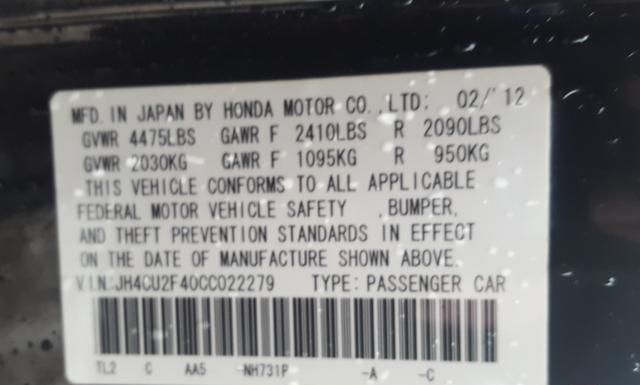 Photo 9 VIN: JH4CU2F40CC022279 - ACURA TSX 