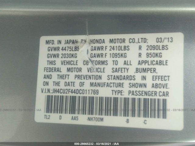 Photo 8 VIN: JH4CU2F44DC011769 - ACURA TSX 