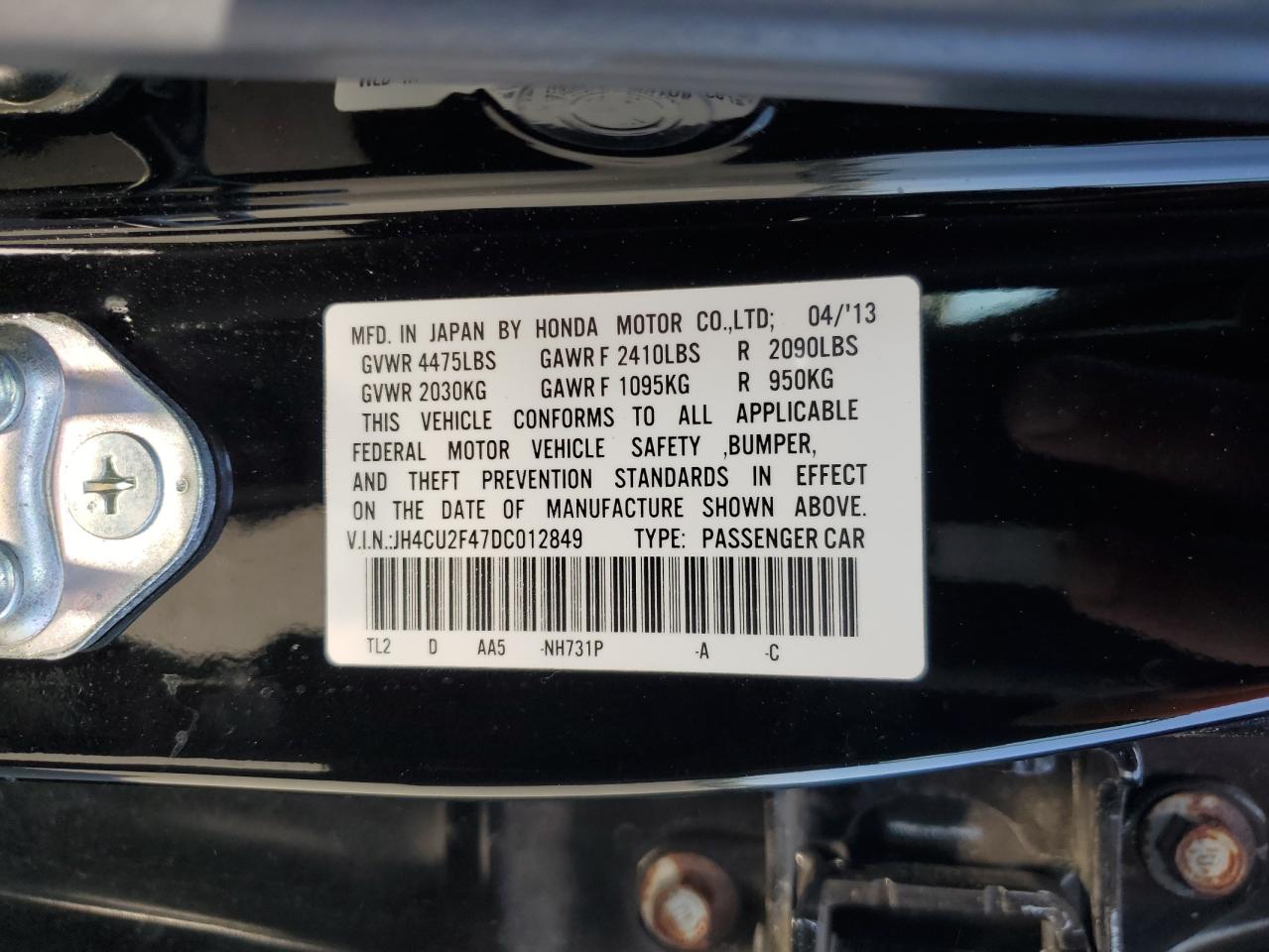 Photo 11 VIN: JH4CU2F47DC012849 - ACURA TSX 