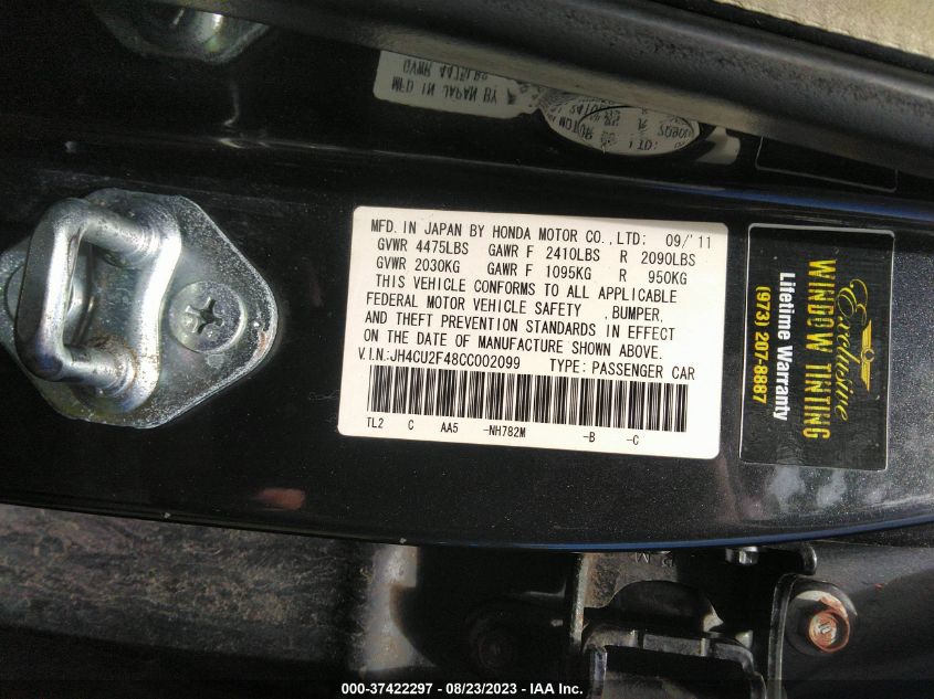 Photo 8 VIN: JH4CU2F48CC002099 - ACURA TSX 