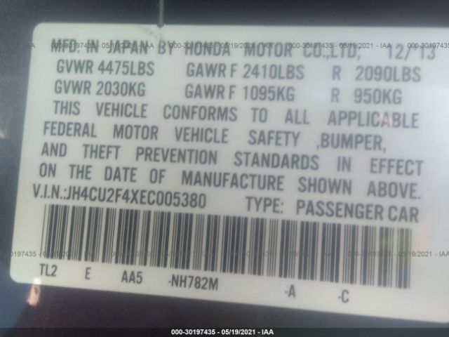 Photo 8 VIN: JH4CU2F4XEC005380 - ACURA TSX 