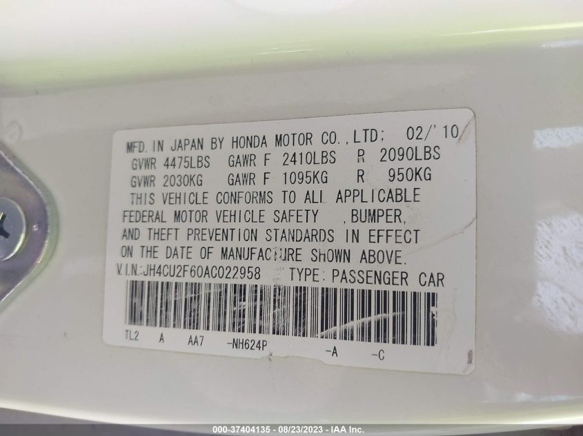 Photo 8 VIN: JH4CU2F60AC022958 - ACURA TSX 