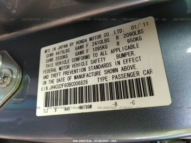 Photo 8 VIN: JH4CU2F60BC006826 - ACURA TSX 