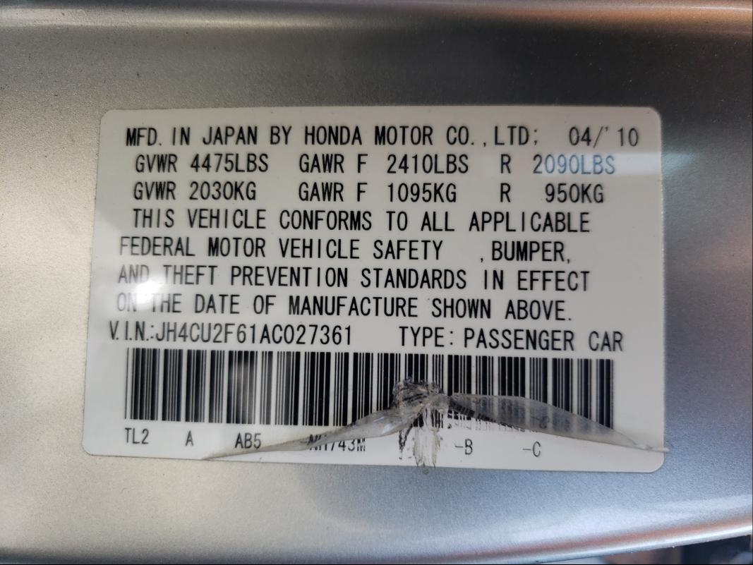 Photo 9 VIN: JH4CU2F61AC027361 - ACURA TSX 