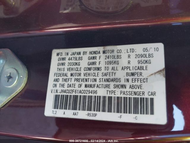 Photo 8 VIN: JH4CU2F61AC029496 - ACURA TSX 