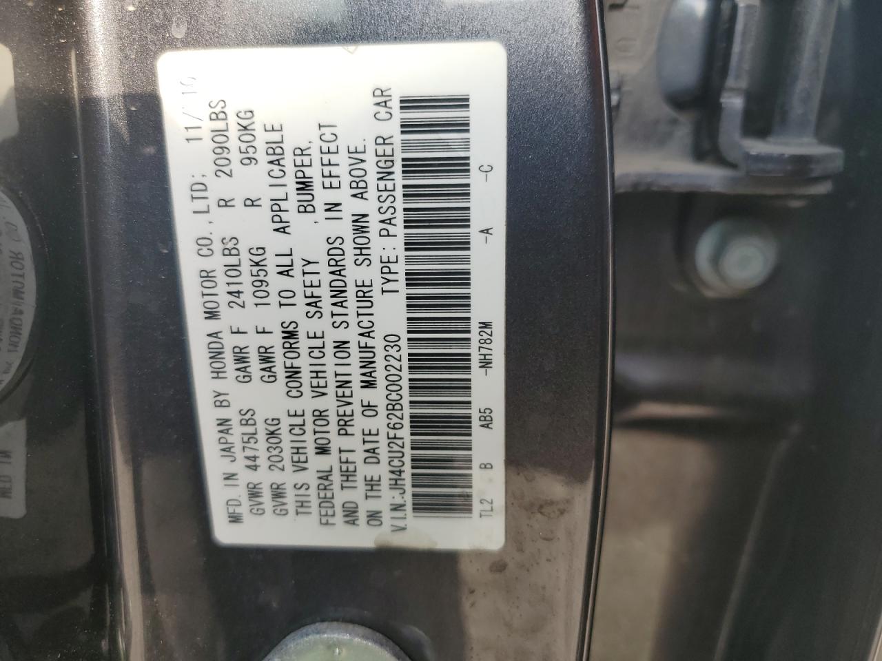 Photo 11 VIN: JH4CU2F62BC002230 - ACURA TSX 